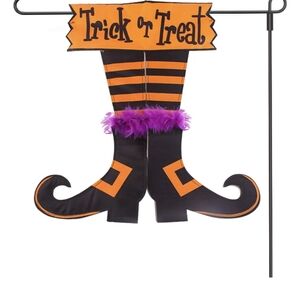 ❤️Trick Or Treat Garden Flag Witch Legs Double Sided Brand new